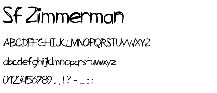 SF Zimmerman font